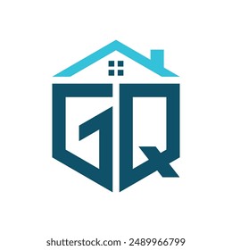 GQ House Logo Design Template. Letter GQ Logo for Real Estate, Construction or any House Related Business