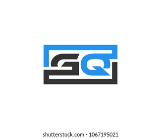 GQ initial box letter logo template vector