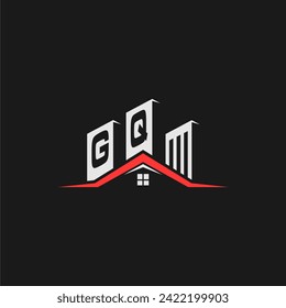 Vector de diseño del logotipo de la casa de la construcción inicial de GQ
