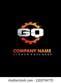 GQ Initial with gear template vector