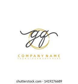 GQ Initial handwriting logo concept
