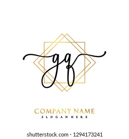 GQ Initial Handwriting logo template vector