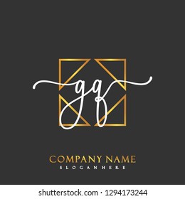 GQ Initial Handwriting logo template vector