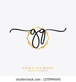 GQ Initial handwriting logo template