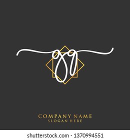 GQ Initial handwriting logo template
