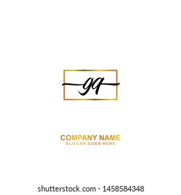 GQ Initial handwriting logo template vector