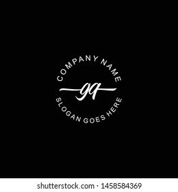 GQ Initial handwriting logo template vector