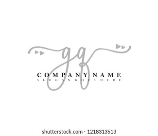 GQ Initial handwriting logo vector