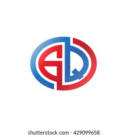 GQ initial letters looping linked ellipse logo red blue