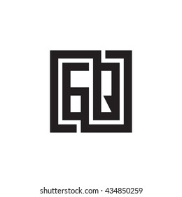 GQ initial letters looping linked square monogram logo
