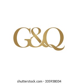 G&Q Initial logo. Ampersand monogram golden logo