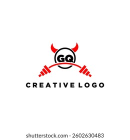 GQ initial monogram for fitnes or gym logo with devil style design