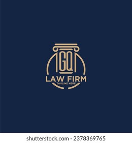 GQ initial monogram for law firm with creative circle line