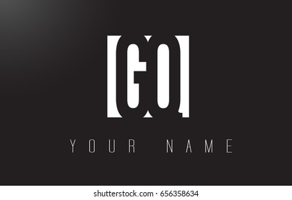 GQ Letter Logo With Black and White Letters Negative Space Design.