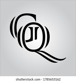 Logo de la carta GQ con fondo blanco. El bonito logo de la carta negra.