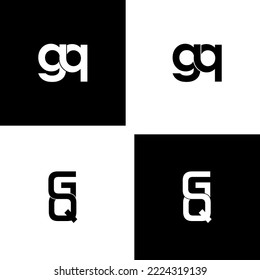 conjunto de diseño del logotipo del monograma inicial de la letra gq