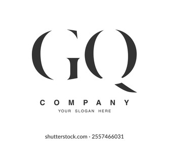 GQ logo design. Initial letter g and q serif font style. Creative classic company name typography. Trendy logotype or identity. Vector illustration.