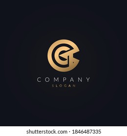 Golden Initial Letter G Logo Circle Stock Vector (Royalty Free ...