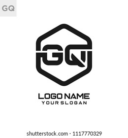 GQ logo letter initial, Abstract polygonal Background Logo,