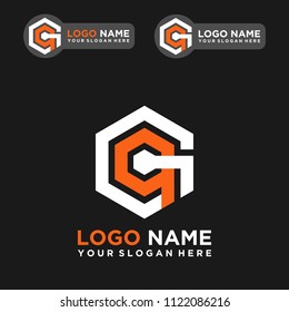 GQ logo letter initial, Abstract polygonal Background Logo,