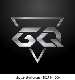 GQ Logo, Metal Logo, Silver Logo, Monogram, Polygon