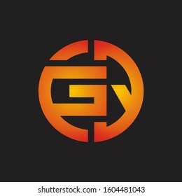 GQ Logo monogram with cutting line style isolated on colors
