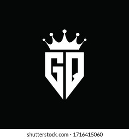 GQ logo monogram emblem style with crown shape design template