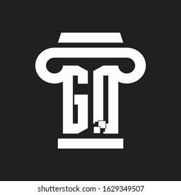 GQ Logo monogram with pillar style design template