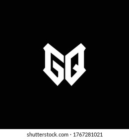 Gq Logo-Monogramm mit Schildform-Design-Vorlage