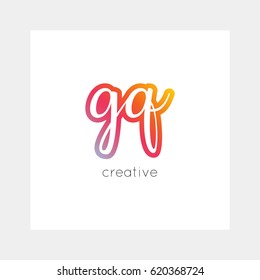 GQ logo, vector. Useful as branding, app icon, alphabet combination, clip-art.