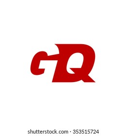 GQ negative space letter logo red