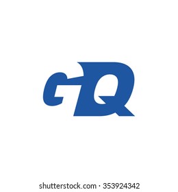 GQ negative space letter logo blue