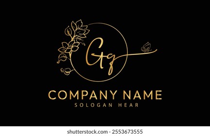 GQ Q G  initial signature logo template vector