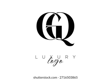 GQ Serif Letter Monogram Typography Logo for Elegant Premium Branding Identity