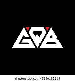 Diseño del logotipo de la letra triangular GQB con forma triangular. Monograma de diseño del logotipo del triángulo GQB. Plantilla de logotipo vectorial de triángulo GQB con color rojo. Logo triangular de GQB Diseño sencillo, elegante y lujoso.