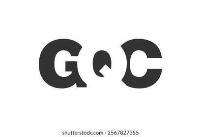 GQC logo design. Initial letter G Q C bold font style for tech startups, consulting, corporate branding. Creative company name, headlines typography identity, trendy logotype. Vector illustration.