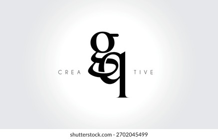 GQgq Elegant Serif Monogram Logo – Luxury Lowercase Typographic Lettermark for Modern Branding