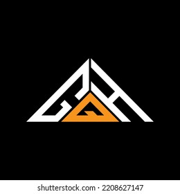 GQH letter logo creative design with vector graphic, GQH simple and modern logo in triangle shape.