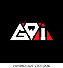 Diseño del logotipo de la letra del triángulo GQI con forma de triángulo. Monograma de diseño del logotipo del triángulo GQI. Plantilla de logotipo vectorial de triángulo GQI con color rojo. Logo triangular GQI Diseño sencillo, elegante y lujoso.