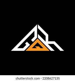 GQK letter logo creative design with vector graphic, GQK simple and modern logo in triangle shape.