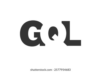 GQL logo design. Initial letter G Q L bold font style for tech startups, consulting, corporate branding. Creative company name, headlines typography identity, trendy logotype. Vector illustration.