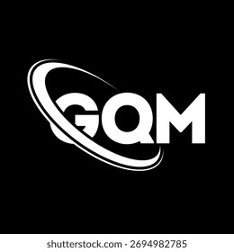 Logotipo de GQM. Carta GQM. Diseño del logotipo de la letra GQM. Logotipo de GQM con el círculo y el logotipo del monograma en mayúsculas. Tipografía GQM para tecnología, negocio y marca inmobiliaria.