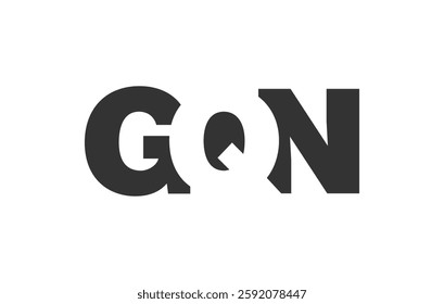 GQN logo design. Initial letter G Q N bold font style for tech startups, consulting, corporate branding. Creative company name, headlines typography identity, trendy logotype. Vector illustration.