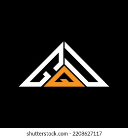 GQU letter logo creative design with vector graphic, GQU simple and modern logo in triangle shape.