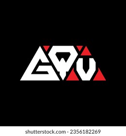 GQV triangle letter logo design with triangle shape. GQV triangle logo design monogram. GQV triangle vector logo template with red color. GQV triangular logo Simple, Elegant, and Luxurious design.