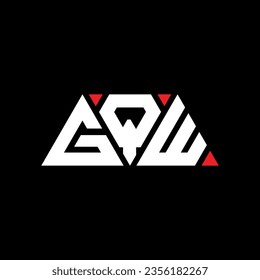 GQW triangle letter logo design with triangle shape. GQW triangle logo design monogram. GQW triangle vector logo template with red color. GQW triangular logo Simple, Elegant, and Luxurious design.