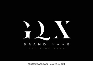 Projeto de logotipo de letra abstrata GQX. Este logotipo é desenhado por três letras abstratas.