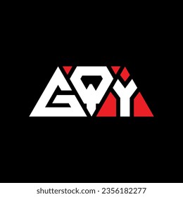 GQY triangle letter logo design with triangle shape. GQY triangle logo design monogram. GQY triangle vector logo template with red color. GQY triangular logo Simple, Elegant, and Luxurious design.