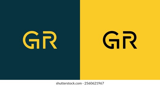 GR abstract minimalist letters Logo Monogram. It is a minimalist logo, this logo is made by combining two letters