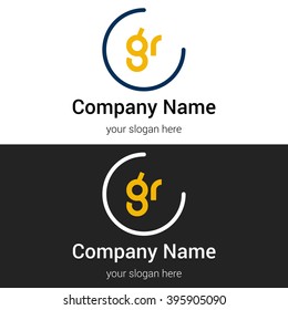 GR business logo icon design template elements. Vector color sign.